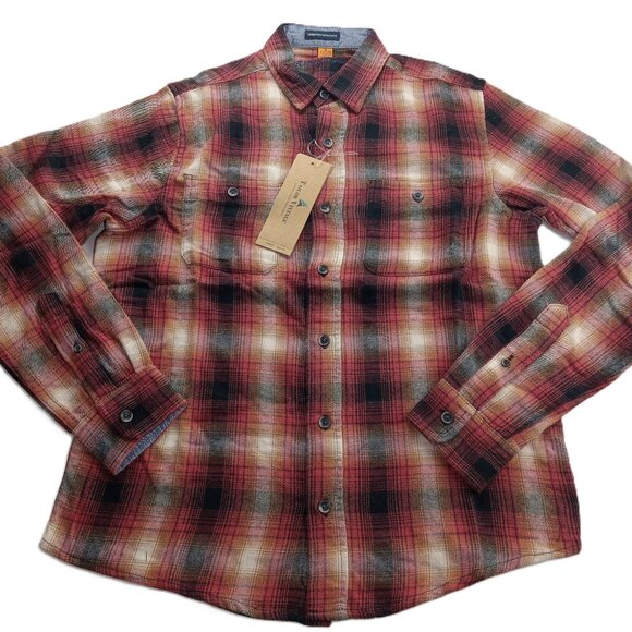 Tailor Vintage Men's Button Front Flannel Shirt Size Small Maple Lodge Plaid